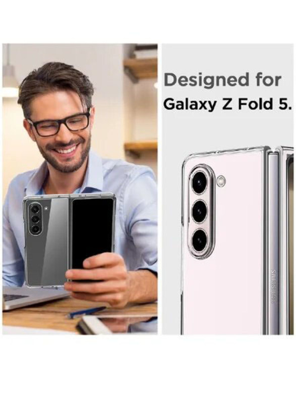 Zoomee Samsung Galaxy Z Fold5 Polycarbonate Ultra-Thin Slim Fit Protective Mobile Phone Case Cover, Clear
