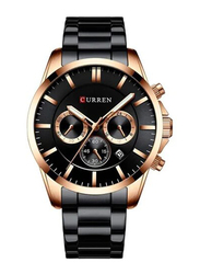 Curren Analog Watch for Men, Water Resistant and Chronograph, 8358, Black/Black