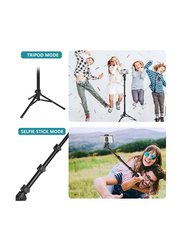 XiuWoo Selfie Stick Tripod with Bluetooth Remote Universal Phone Clip for Apple iPhone, Android Phone, Small Camera, Black