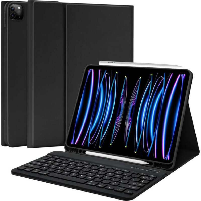 

TRON iPad Air 13-inch (M2) 2024 & Pro 12.9 inch 2022 Case With Keyboard, Keyboard Case For 12.9-inch iPad Pro 6th/5th Generation - With Pencil Holder