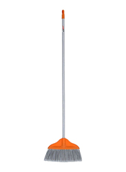 Delcasa Broom with PVC Coated Wooden Handle, Orange/Silver