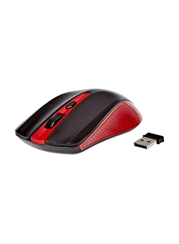 

Enet Wireless Optical Mouse, Red/Black