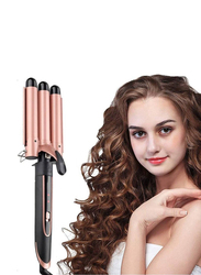 Arabest Adjustable Temperature Double Anion Hair Curling Iron, 25mm, Rose Gold/Black