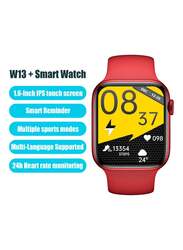 W13+ 1.6-inch Display Smartwatch, Red