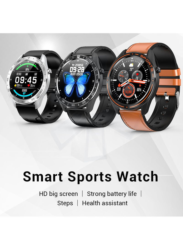 CORN WB02 1.3" Waterproof Sports Smartwatch, PW0140S-2_P, Brown/Silver