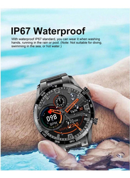 LW 46mm Sports Smartwatch with HD Screen, Bluetooth Calling, Heart Rate & Body Temperature Monitoring for Android iPhone Black, Black