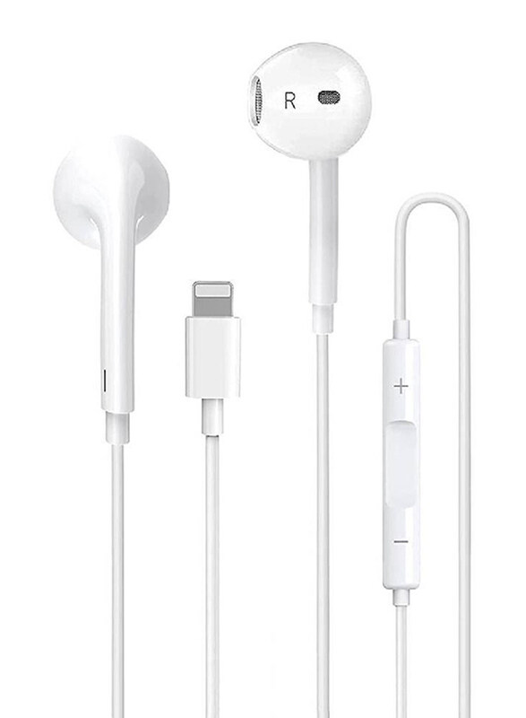 

Generic Lightning Cable Wired In-Ear Stereo Earphone with Microphone & Volume Control for iPhone, White