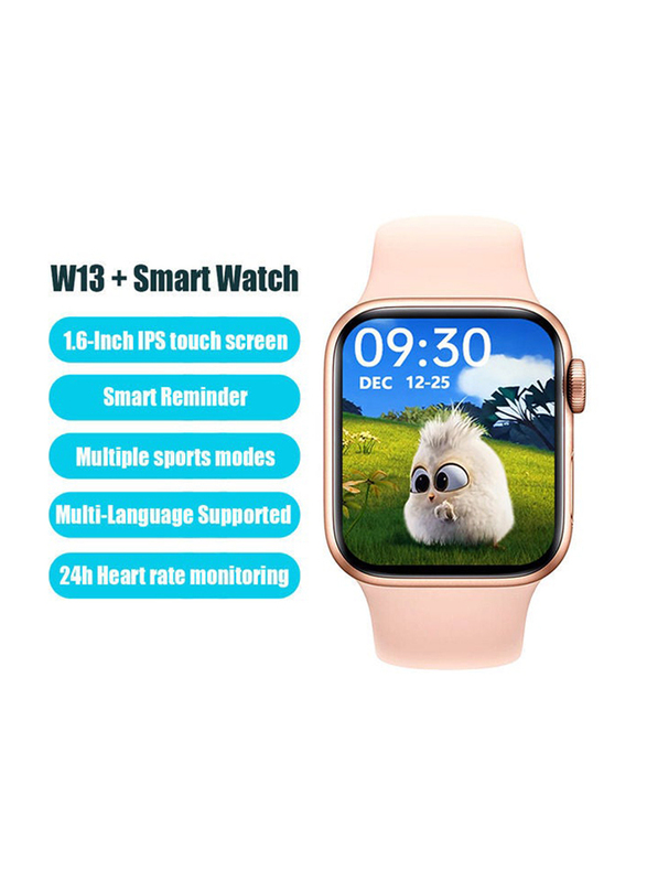 1.6" W13+ Smartwatch, PB-0242RR, Rose Red