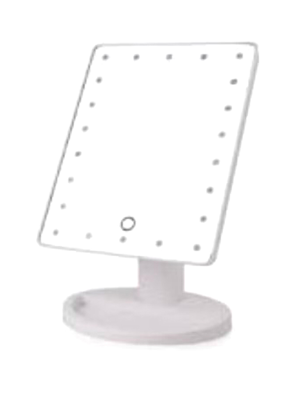 Touch Screen Vanity Mirror with LED Brightness Light, White