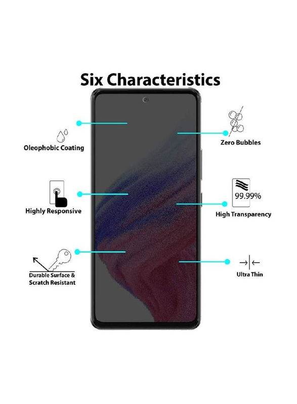 Samsung Galaxy A52 5G Privacy Tempered Glass Mobile Phone Screen Protector, Black