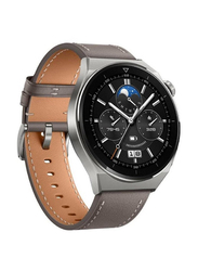 Telzeal 46mm Full Touch Round Fitness Tracker Heart Rate Monitor Bluetooth Smartwatch, Brown
