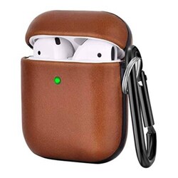 Apple Airpods 1 Leather Protective Case Cover, Dark Brown