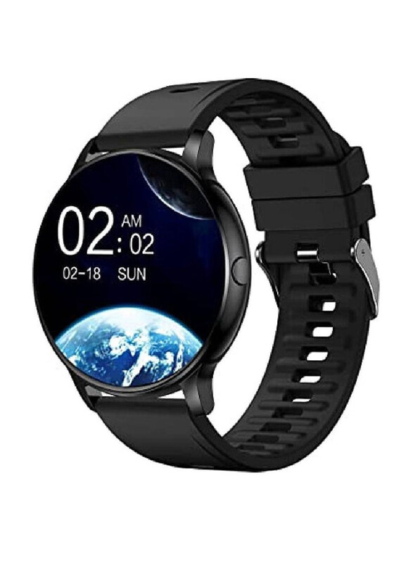 Touch Screen Smartwatch with Heart Rate Monitor Fitness Tracker for Android/iOS, Black