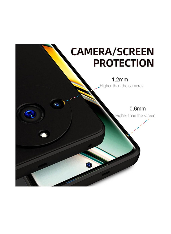 Zoomee Realme 11 Pro / 11 Pro+ Protective Silicone Flexible Camera Protection Soft Mobile Phone Case Cover, Black