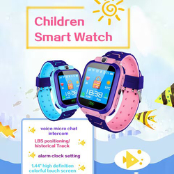S12B 1.44" Multifunctional Kids Smart Watch Tracker with Intelligent Band, Sensitive Touch Screen, Chat Call Camera Alarm Clock & LBS Positioning, Multicolour