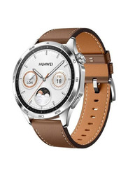 ICS Replacement Genuine Leather Adjustable Wrist Strap for Huawei Watch GT 4 46mm, Brown