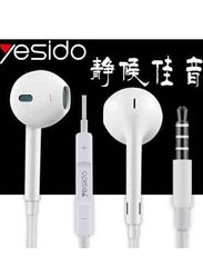 Yesido 3.5 mm Jack In-Ear Earphone for iPhone & Android Smart Phone, White