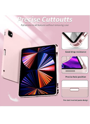 Dux Ducis Apple iPad Pro 12.9 6th/5th Gen 2022/2021 Protective Trifold Stand Auto Sleep/Wake Flexible Back Tablet Case Cover, Pink