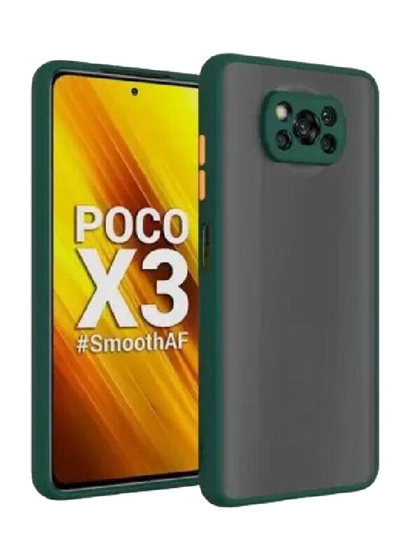 

Generic Poco X3 Matte Smoke Smooth Rubberized Mobile Phone Case Cover, Green