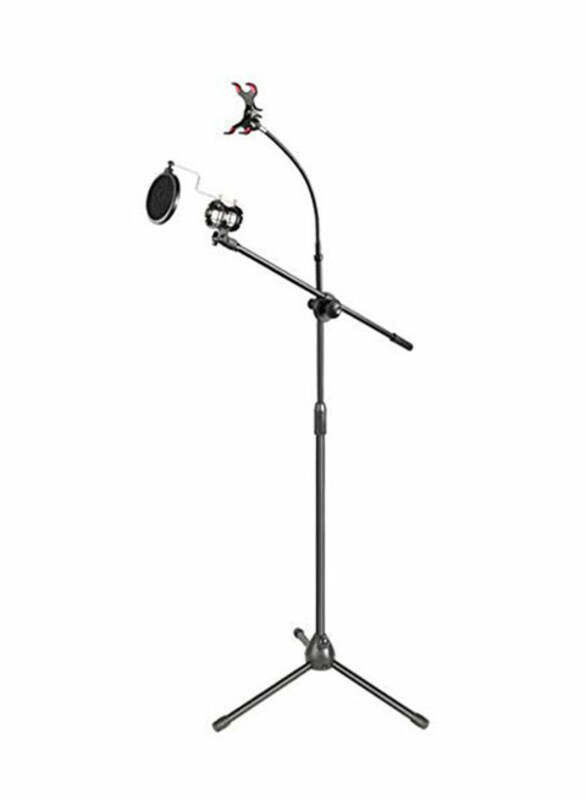 

Generic Floor Stand Metal Microphone with Boom Arm, Black