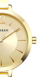 Curren Analog Watch for Women with Stainless Steel Band and Water Resistant, WT-CU-9012-GO#D1, Gold