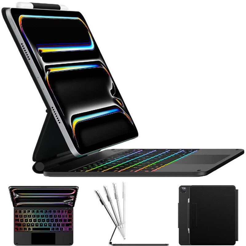 

TRON Keyboard Case For iPad Pro 11-inch (M4) 2024,Magic Keyboard with 7 Colors Backlight for iPad Pro 11'', Keyboard Case With Pencil Holder, Multi-To