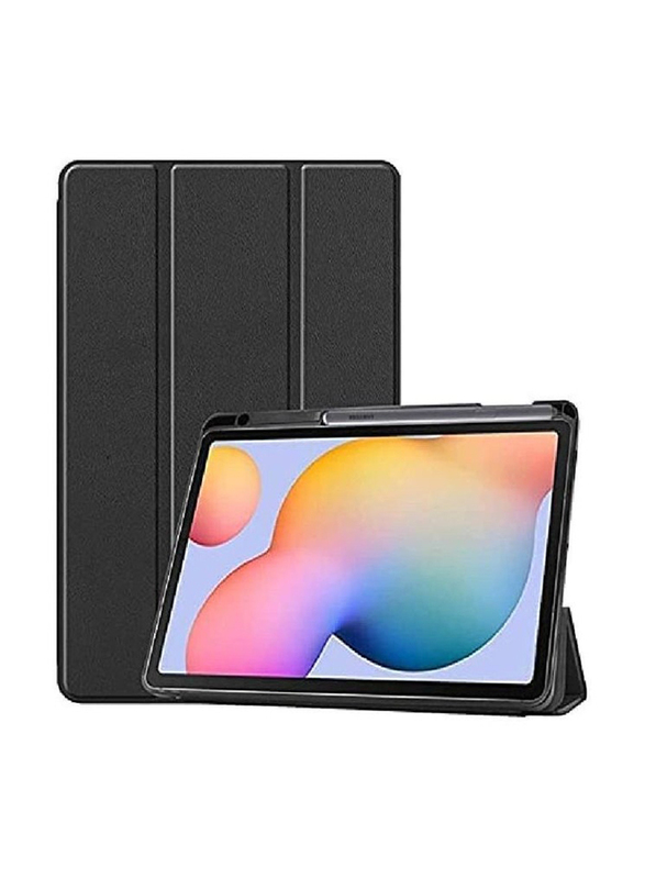 Samsung Galaxy Tab S6 Lite (SM-P610/P615/P617) Protective Smart Slim Stand Hard Flip Tablet Case Cover with & Pen Slot, Black