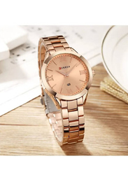Curren Analog Luxury Watch for Women with Stainless Steel Band, Water Resistant, Fashion 9007, Rose Gold