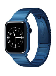 Gennext Replacement Stainless Steel Metal Strap with Folding Clasp for Apple Watch Series 8/7/6/5/4/3/2/1 SE 45mm 44mm 42mm/ Ultra Watch 49mm, Blue