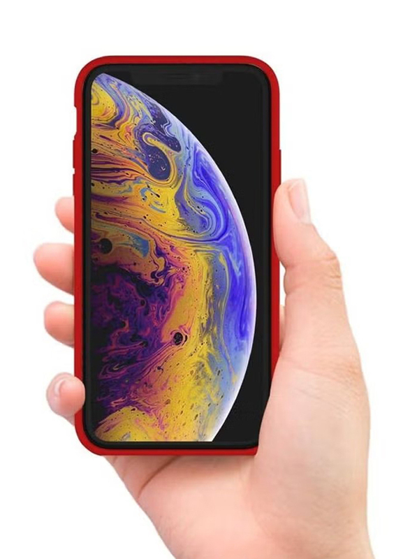 Apple iPhone X/Xs Microfiber Lining Silicone Protective Mobile Phone Case Cover, Red