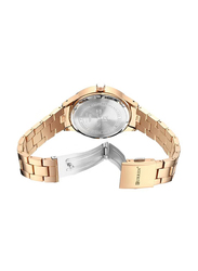 Curren Analog Quartz Watch for Women with Alloy Band, Water Resistant, 9003, Rose Gold-Silver