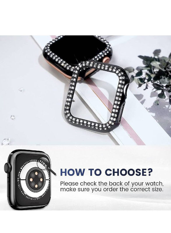 Diamond Apple Watch Cover Guard Shockproof Frame for Apple Watch 41mm, Black