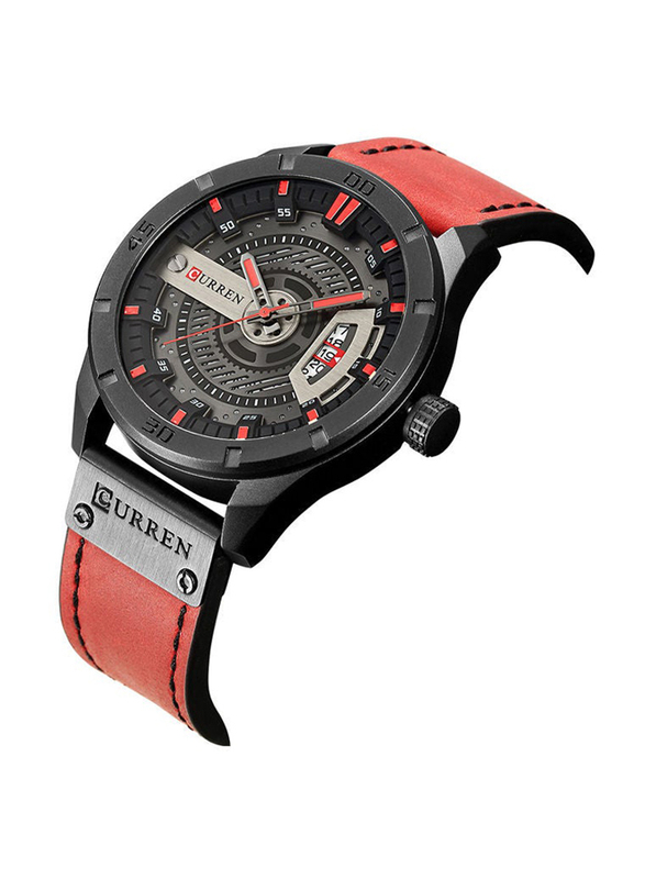 Curren Analog Watch for Men with Alloy, J2775R-KM, Red-Black