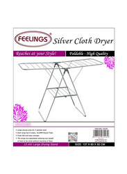 Feelings Foldable Space Saving Cloth Dryer Laundry Hanger Stand, Silver