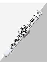 Sport Replacement Wrist Strap Band for Apple Watch 42/44mm, White/Black