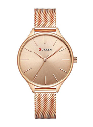 Curren Analog Watch for Women with Alloy, 9024, Gold