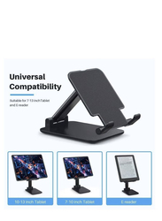 Cradle Dock Extendable Compact Desktop Tablet Stand Holder, Black