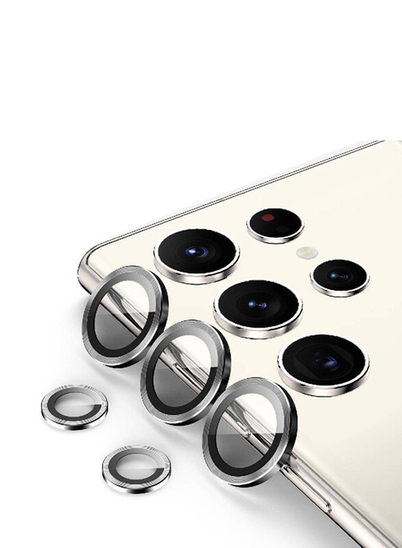 

Generic Samsung Galaxy S23 Ultra Protective 9H Camera Lens Rings, Silver