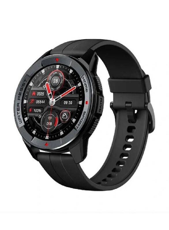 Bluetooth Smartwatch 1.3 Inch AMOLED Screen 38 Sports Modes Heart Rate Blood Oxygen Sleep Monitoring Water-Resistant 350mAh Battery 60 Days Long Standby Time Multi-language - Black