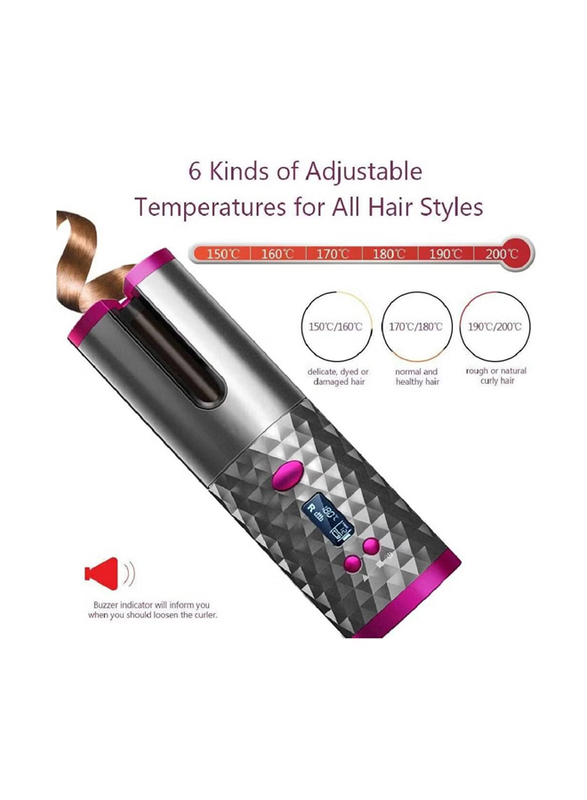 Cordless Auto Curling Waves Intelligent Hair Curler Roller, Multicolour