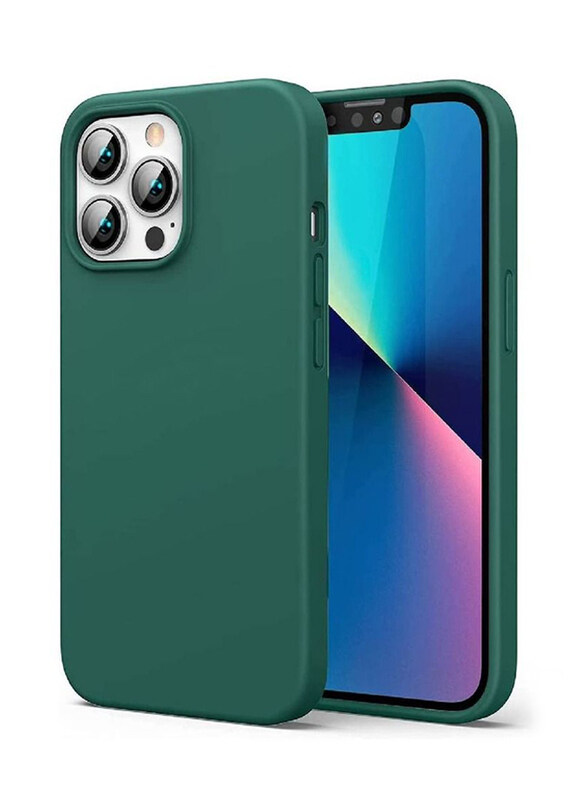 

Generic Apple iPhone 13 Pro Max Soft Liquid Gel Rubber Silicone Protective Mobile Phone Case Cover, Green