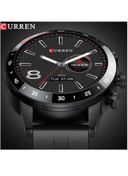Curren New Men Smartwatches With Big Screen Retina HD 1.3 Inch Long Standby Fitness Sports Wristwatches, Black