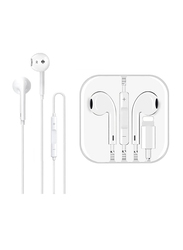 Wired In-Ear Earphones with Microphone Volume Control for Apple iPhone, White