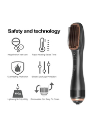 XiuWoo 3-in-1 Professional Negative Ion Blow Dryer Straightening Hot Air Styling Comb, Black