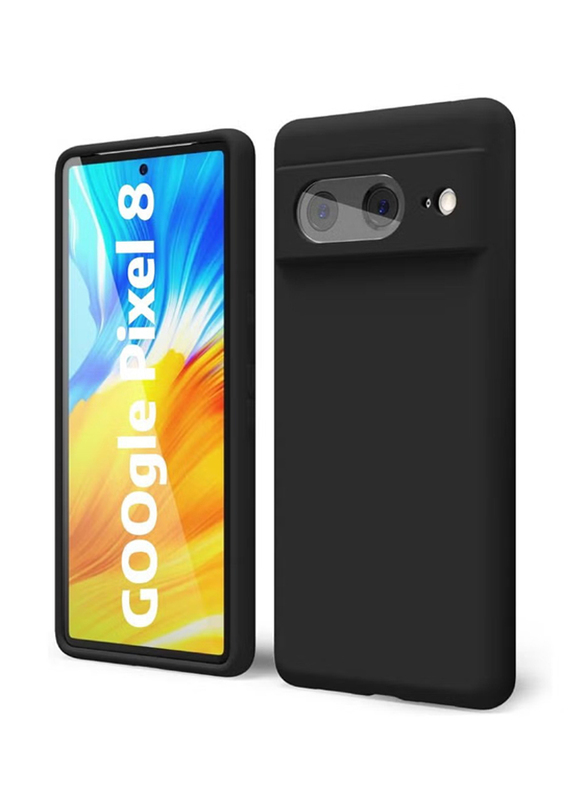 

ZooMee Google Pixel 8 Protective Shockproof Soft Liquid Silicone Smooth Thin Slim Mobile Phone Back Case Cover, Black