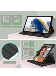 Samsung Galaxy Tab A8 (2021) 10.5" 360 Degree Rotating Stand Folio Leather Smart Flip Tablet Case Cover with Auto Sleep/Wake, Black