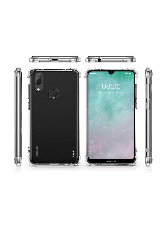 Huawei Y7 Pro 2019 Transparent Crystal Shockproof TPU Bumper Mobile Phone Case Cover, Clear