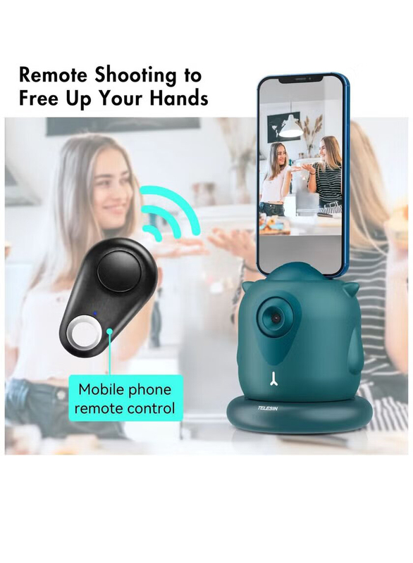 Telesin Little Demon 360-Degrere Smart Tracking Camera/Phone Stand, Cyan