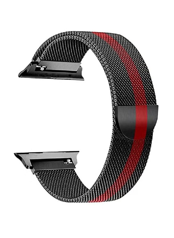 

Gennext Magnetic Stainless Steel Loop Band for Apple Watch 44/42mm, Black/Red