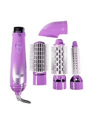 Geepas 4-In-1 New Electric Hair Dryer Styler Blow Brush, Purple